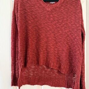 Charlotte Russe Deep Red V-Neck Sweater